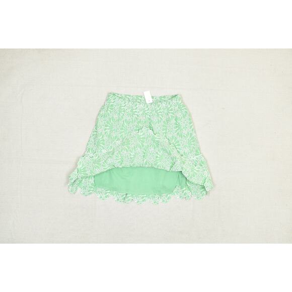 NEW LOFT Women's Green Eyelet Embroidered Scallop Hem Mini Skirt Regular Size S - Picture 2 of 8